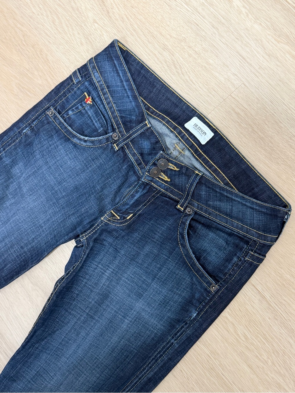 Hudson Y2K low rise signature bootcut dark wash denim jeans